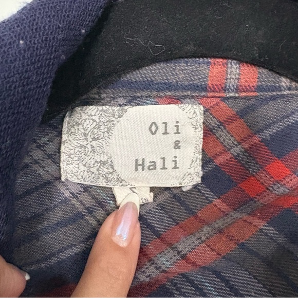 Oli & Hali Hooded Flannel Hooded Shacket Shirt dress size small - Picture 4 of 11